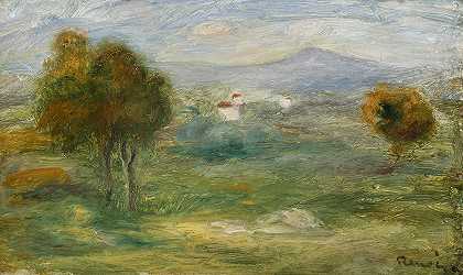 皮埃尔·奥古斯特·雷诺阿（Pierre Auguste Renoir）《滨海卡涅斯的房屋风景》
