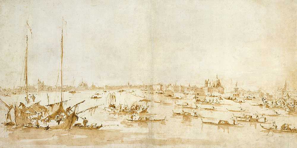弗朗西斯科·瓜尔迪（Francesco Guardi）的《圣马可巴西诺全景》（Bacino di San Marco）