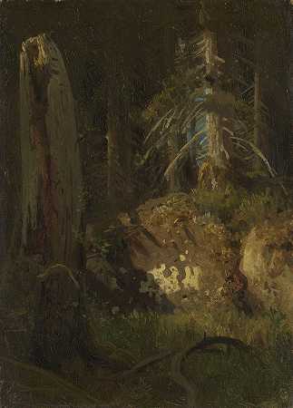 奥古斯特·卡佩伦的《腐朽树木风景研究》