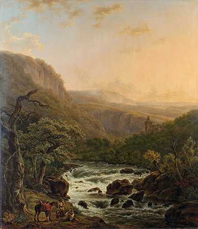 亨利·范·阿什的《日落时的阿登河》
