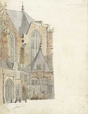 约翰·阿道夫·鲁斯特的《阿姆斯特丹的De Oude Kerk》