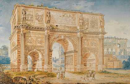弗朗茨·凯泽曼的《君士坦丁拱门和斗兽场的一部分》