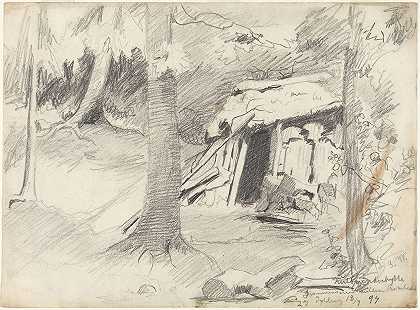 古斯塔夫·温策尔的《森林小屋》