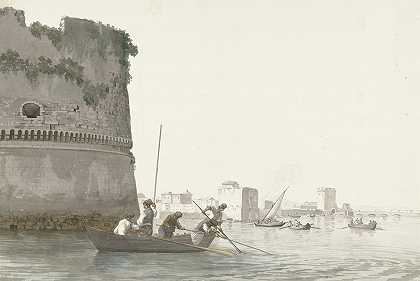 亚伯拉罕·路易斯·鲁道夫·杜克罗斯（Abraham Louis Rodolphe Ducros）在塔伦特防御工事的马雷皮科洛（Mare Piccolo）钓贻贝