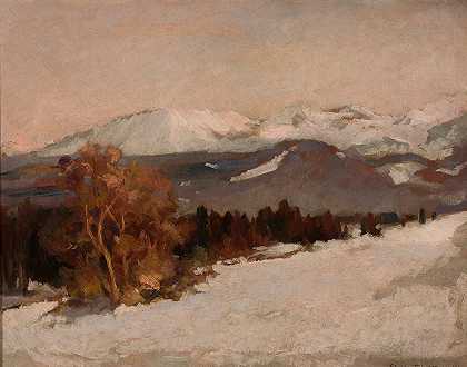Stefan Filipkiewicz的《冬季山景》