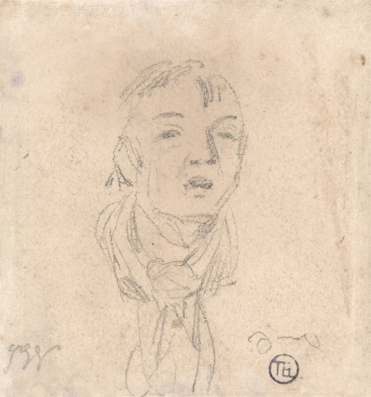詹姆斯·沃德的《戴着宽松围巾的男人的头像》
