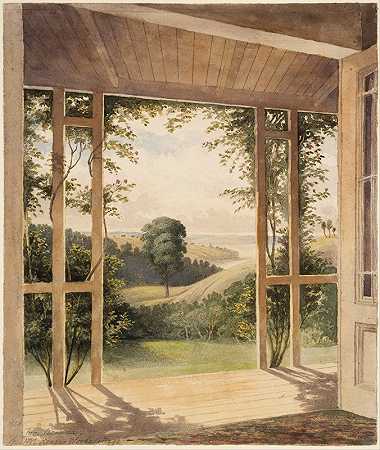 约翰·金德的《奥克兰，来自朗德·伍德先生小屋的阳台》
