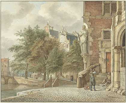 莱尼尔·文克莱斯（Reinier Vinkles）的扬·范德海登（Jan van der Heyden）之后的城市运河风景