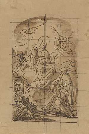 玛丽亚诺·萨尔瓦多·马埃拉的《圣母和圣婴对法国圣路易斯的幻影》