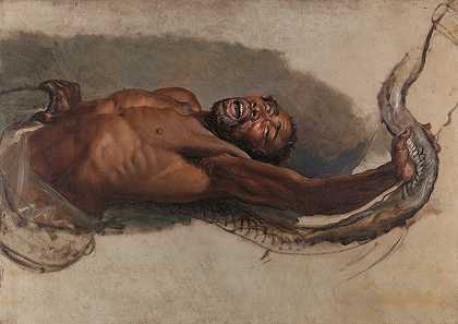 詹姆斯·沃德（James Ward）的“男子与一条蟒蛇搏斗，研究利波亚蛇夺取猎物”