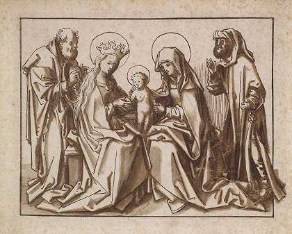 《神圣家族》（安娜·塞尔布德里特与约瑟夫和约阿希姆），由长老汉斯·霍尔贝因的工作坊创作