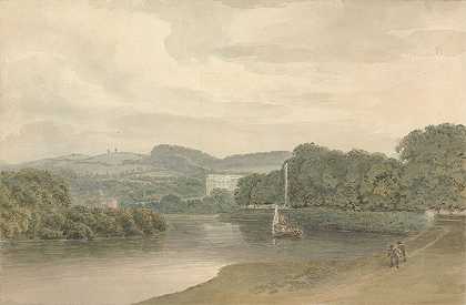 塞缪尔·戴维斯（Samuel Davis）的《河流场景》（River Scene with a Unidentified Country House）