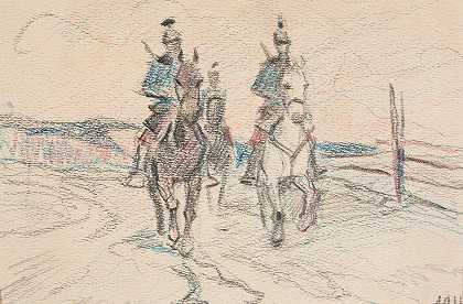 伊万·伊万内克《三个骑在马背上的奥地利人》