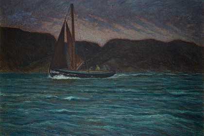 卡尔·诺德斯特伦的《风暴中的渔船》