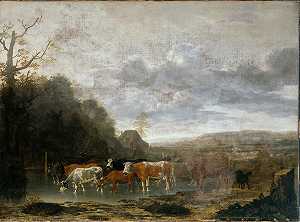 Anthonie Van Borssum的《与牛的风景》