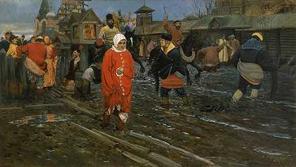 安德烈·里亚布什金的《十七世纪莫斯科街的公共假日》