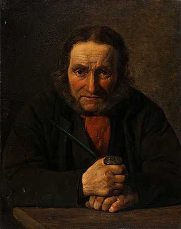 卡尔·理查特的《手持烟斗的水手肖像》