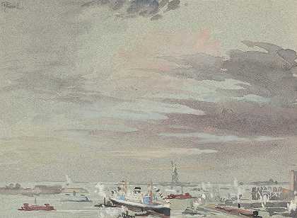约瑟夫·彭内尔的《港口与自由女神像》