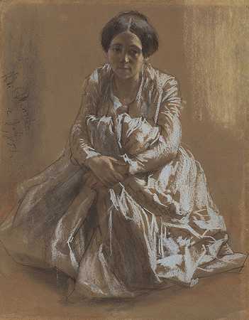 阿道夫·门采尔的《艺术家的姐姐艾米丽》