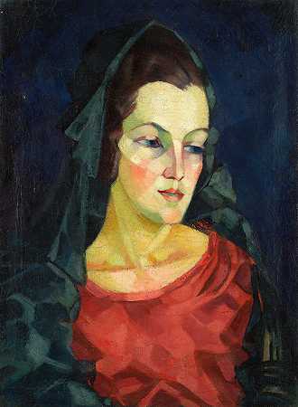 《一个女人的肖像》（Ludmilla Allik），作者：Konrad Mägi