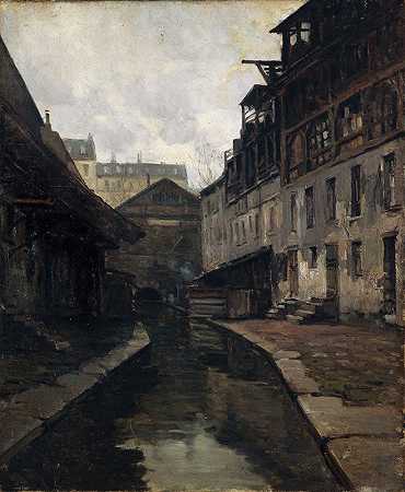 “La Bièvre，在帕斯卡街和布罗卡街之间，由Germain Eugène Bonneton创作