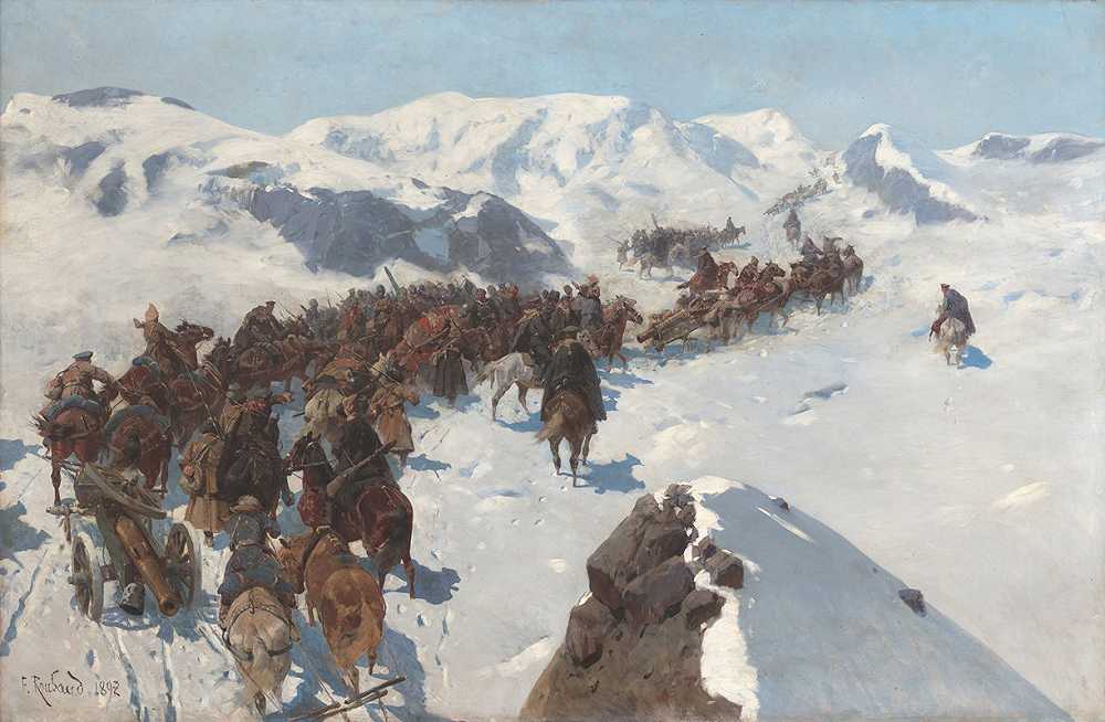1853年，弗朗茨·鲁鲍德（Franz Roubaud）穿越高加索雪山