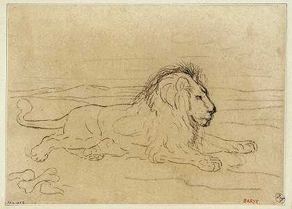 “狮子躺在安托万·路易斯·巴里身上