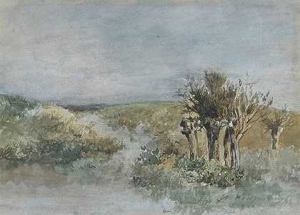 约翰·亨德里克·魏森布鲁克的《沟边柳树风景》