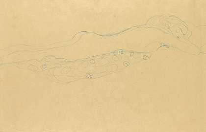 古斯塔夫·克里姆特的《水蛇素描II》