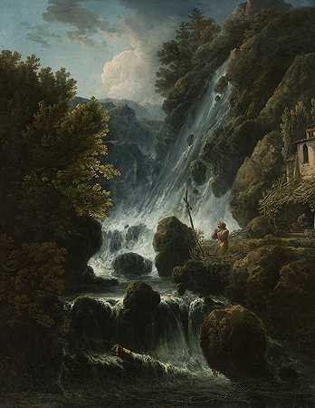 查尔斯·桑托瓦雷·德·瓦雷纳的《隐士在瀑布上祈祷》