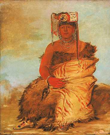 “La-Kée-Too-Wi-Rá-Sha，小酋长，Tapage Pawnee勇士，乔治·卡特林