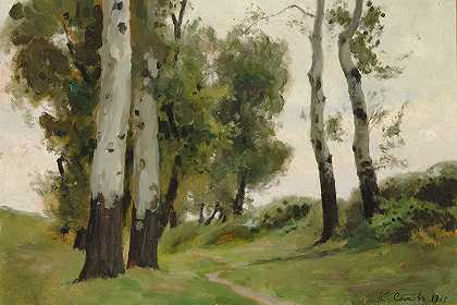 康斯坦丁·安德烈耶维奇·索莫夫的《桦树间的小路》