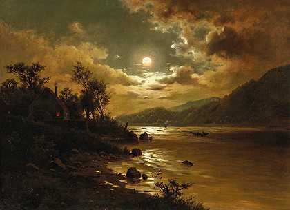 弗里茨·奇瓦拉的《湖上的月光》