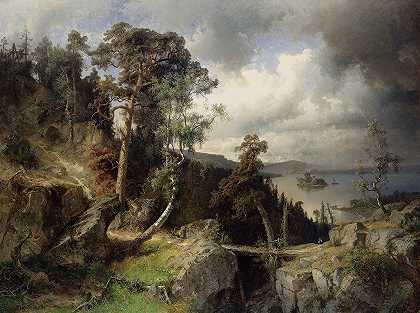 “瑞典风景。阿尔弗雷德·瓦尔伯格（Alfred Wahlberg）的《科尔登的主题曲》（Motif from Kolmården）