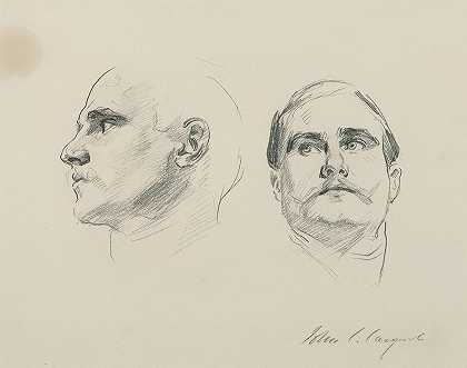 约翰·辛格·萨金特（John Singer Sargent）的《两项关于男人头部的研究》