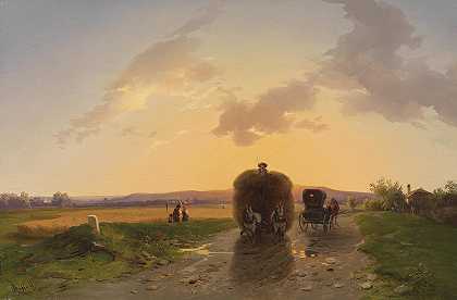 伊格纳兹·拉夫尔特的《夕阳下的田野归来》