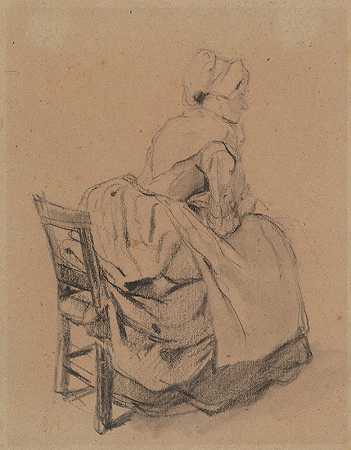 让-巴蒂斯特·马杜的《戴帽子的坐着的女人》