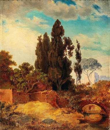 埃德蒙·冯·沃恩德尔（Edmund Von Wörndle）的《Tivoli Hadriana别墅风景》