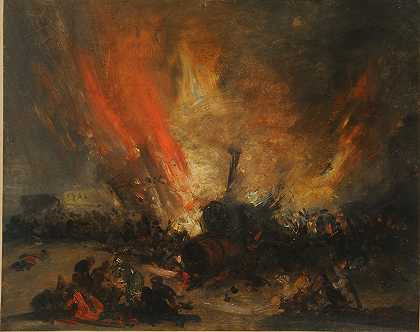 Genaro Pérez Villaamil的《火车头爆炸》