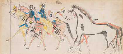 弗兰克·亨德森的《两个骑手牵着马》