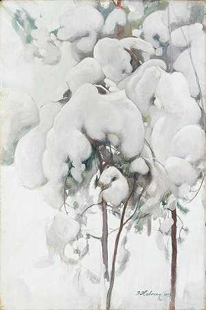 Pekka Halonen的《白雪覆盖的松树树苗》