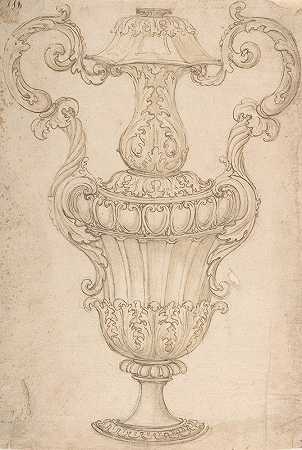 Giovanni Battista Foggini的“带有棘豆、贝壳、鸡蛋和舌头图案的双柄瓮的设计”