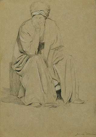 约瑟夫·瓦拉（Josef Wawra）的《戴着头巾的坐着人》（Sitting Man with Turban）