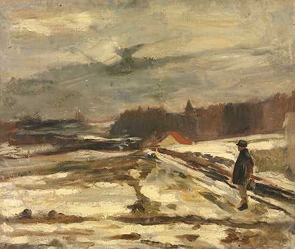 Constantin Meunier的《雪中的小学生》