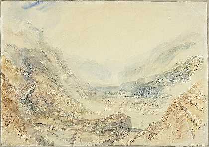 约瑟夫·马洛德·威廉·透纳（Joseph Mallord William Turner）在瑞士圣哥达山口的风景