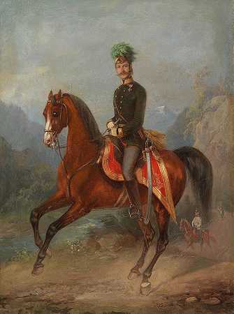 卡尔·马丁·埃伯斯伯格的《奥地利陆军元帅中尉马术肖像》
