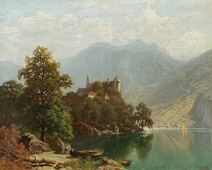 西奥多·诺肯的《阿尔卑斯湖场景》