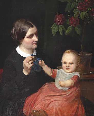 威廉·马斯特兰德（威廉·马斯特兰德）的《艺术家妻子与儿子波尔的肖像》