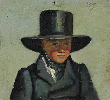 Julius Friedlænder的《戴大帽子的小男孩》