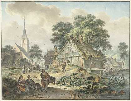 Hendrik Meijer的《破碎的房子和村庄教堂》